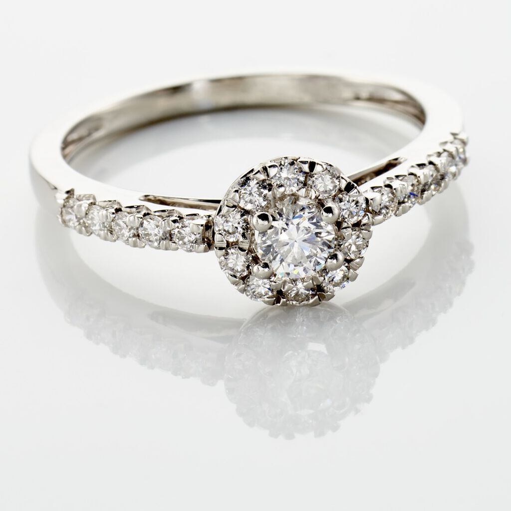 Bague Urbane Platine Blanc Diamant - Bagues solitaires Femme | Histoire d’Or