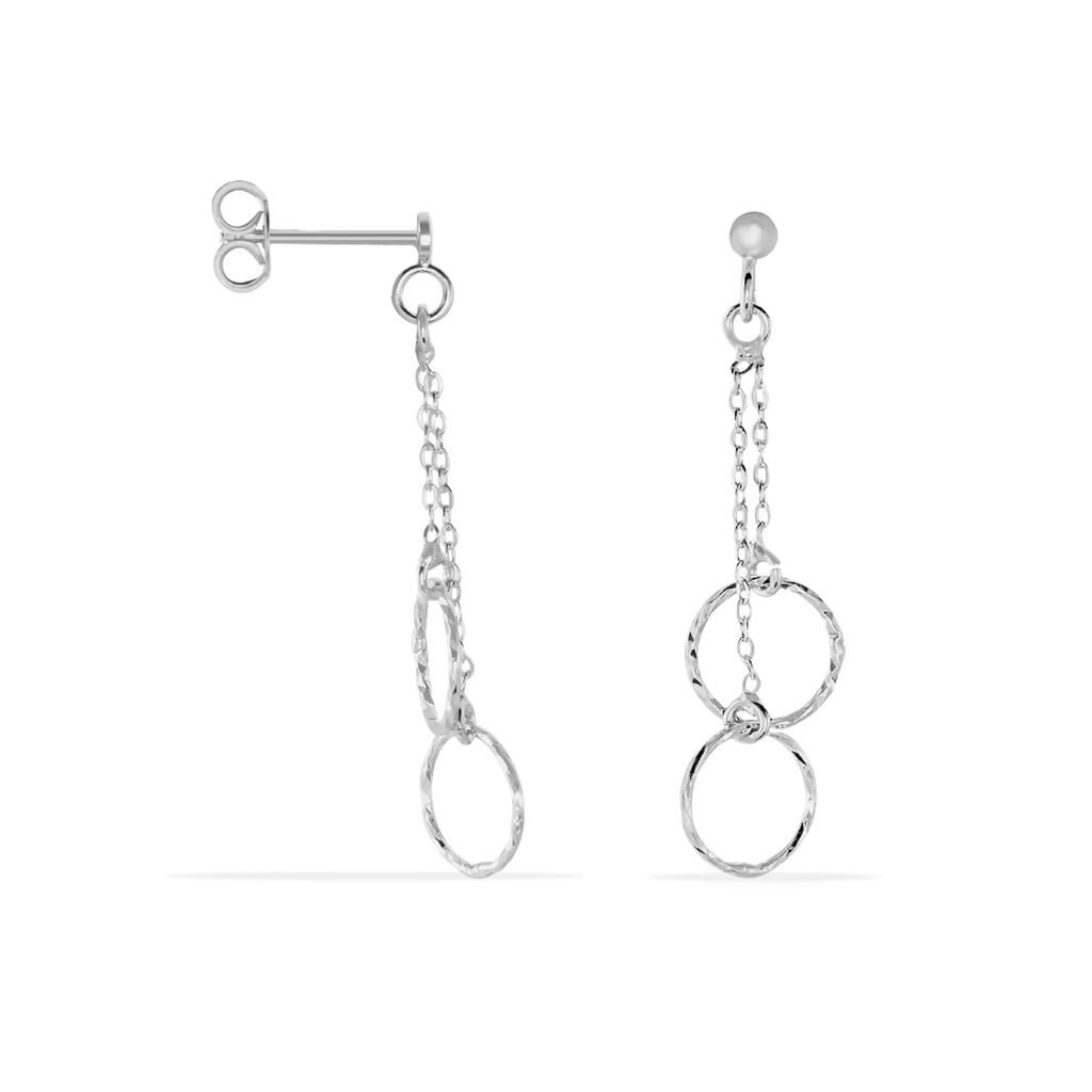 Boucles D'oreilles Pendantes Noemia Argent Blanc - Boucles d'oreilles fantaisie Femme | Histoire d’Or