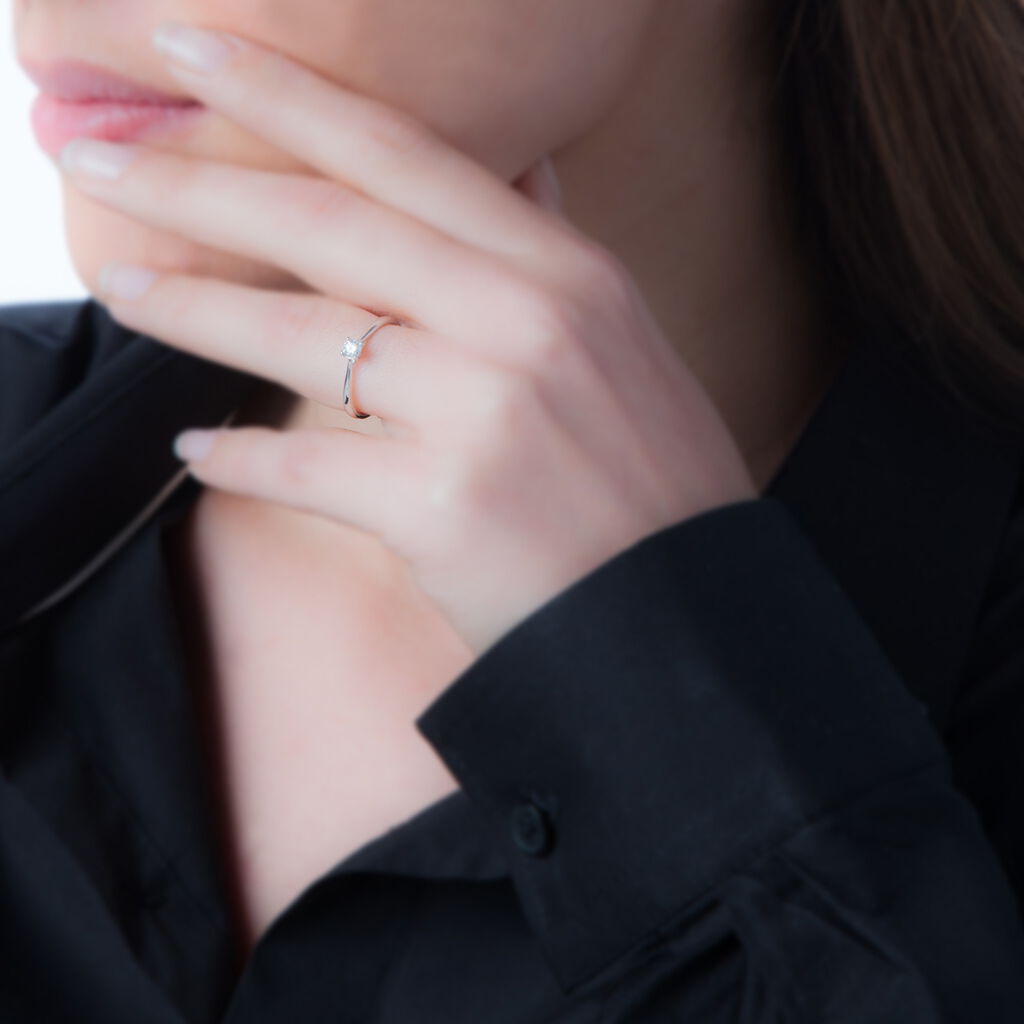 Bague Solitaire Victoria Or Blanc Diamant - Bagues solitaires Femme | Histoire d’Or