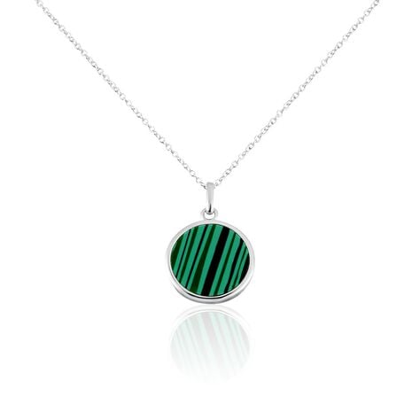 Collier Sa&uuml;l Argent Blanc Malachite - Colliers fantaisie Femme | Histoire d&rsquo;Or