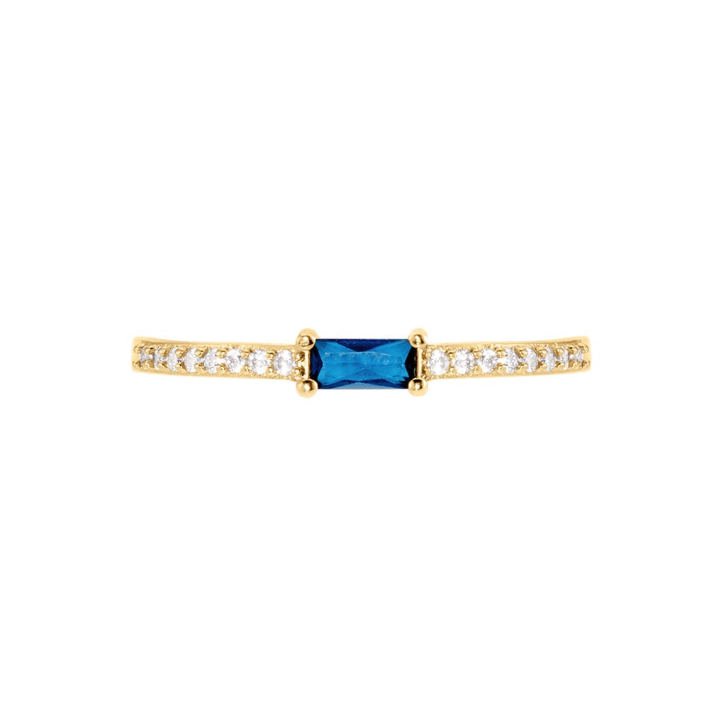 Bague Gamboa Plaqu&eacute; Or Jaune Verre Oxyde De Zirconium - Bagues solitaires Femme | Histoire d&rsquo;Or
