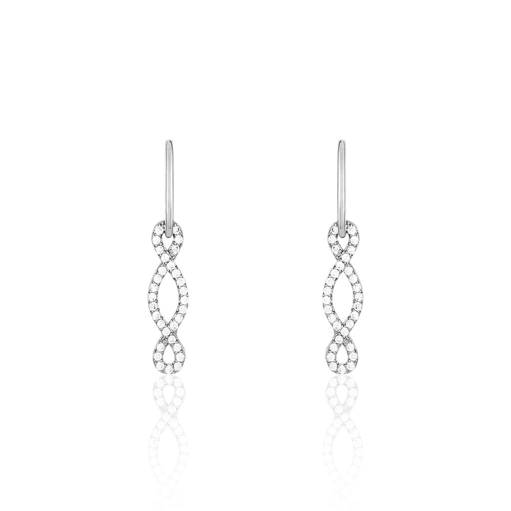 Boucles D'oreilles Pendantes Carla Argent Blanc Oxyde De Zirconium - Boucles d'oreilles fantaisie Femme | Histoire d&rsquo;Or