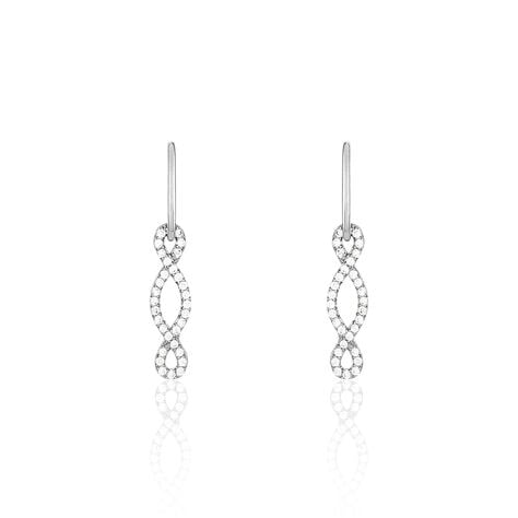 Boucles D'oreilles Pendantes Carla Argent Blanc Oxyde De Zirconium - Boucles d'oreilles fantaisie Femme | Histoire d&rsquo;Or