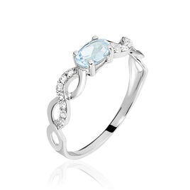 Bague Iliona Or Blanc Topaze Et Oxyde De Zirconium - Bagues solitaires Femme | Histoire d’Or