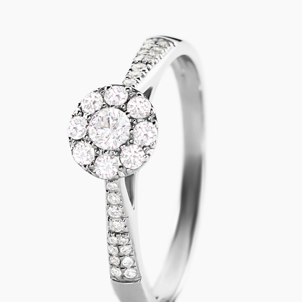 Bague Neptune Or Blanc Diamant - Bagues solitaires Femme | Histoire d&rsquo;Or