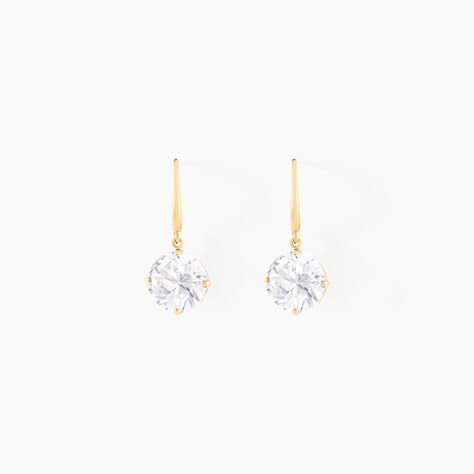 Boucles D'oreilles Pendantes Oxyde Rond Or Jaune Oxyde De Zirconium - Boucles d'oreilles pendantes Femme | Histoire d’Or