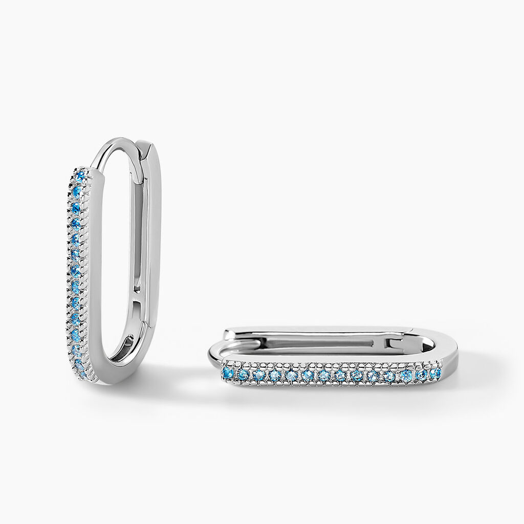 Créoles Lutetia Argent Blanc Oxyde De Zirconium