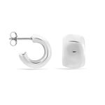 Demi Creoles Argent Blanc Cyrilla - Boucles d'oreilles cr&eacute;oles Femme | Histoire d&rsquo;Or