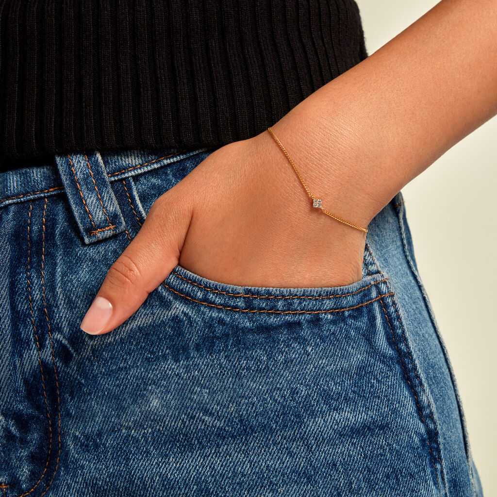 Bracelet Jil Plaqu&eacute; Or Jaune Oxyde De Zirconium - Bracelets Femme | Histoire d&rsquo;Or