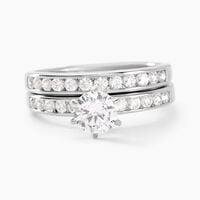 Bague Double Jeu Argent Blanc Oxyde De Zirconium