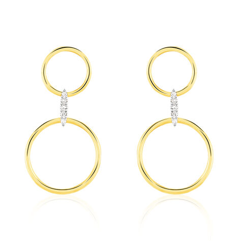 Boucles D'oreilles Pendantes Andrina Or Jaune Diamant - Boucles d'oreilles pendantes Femme | Histoire d’Or