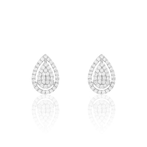 Boucles D'oreilles Puces Izia Or Blanc Diamant - Clous d'oreilles Femme | Histoire d&rsquo;Or