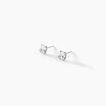 Boucles D'oreilles Puces Eddie Or Blanc Oxyde De Zirconium - Clous d'oreilles Femme | Histoire d&rsquo;Or