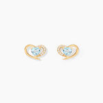 Boucles D'Oreilles Puces Creighton Or Jaune Topaze Oxyde De Zirconium - Clous d'oreilles Femme | Histoire d&rsquo;Or