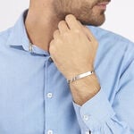 Bracelet Identit&eacute; Vivian Maille Alternee 1/3 Argent Vieilli - Gourmettes Homme | Histoire d&rsquo;Or