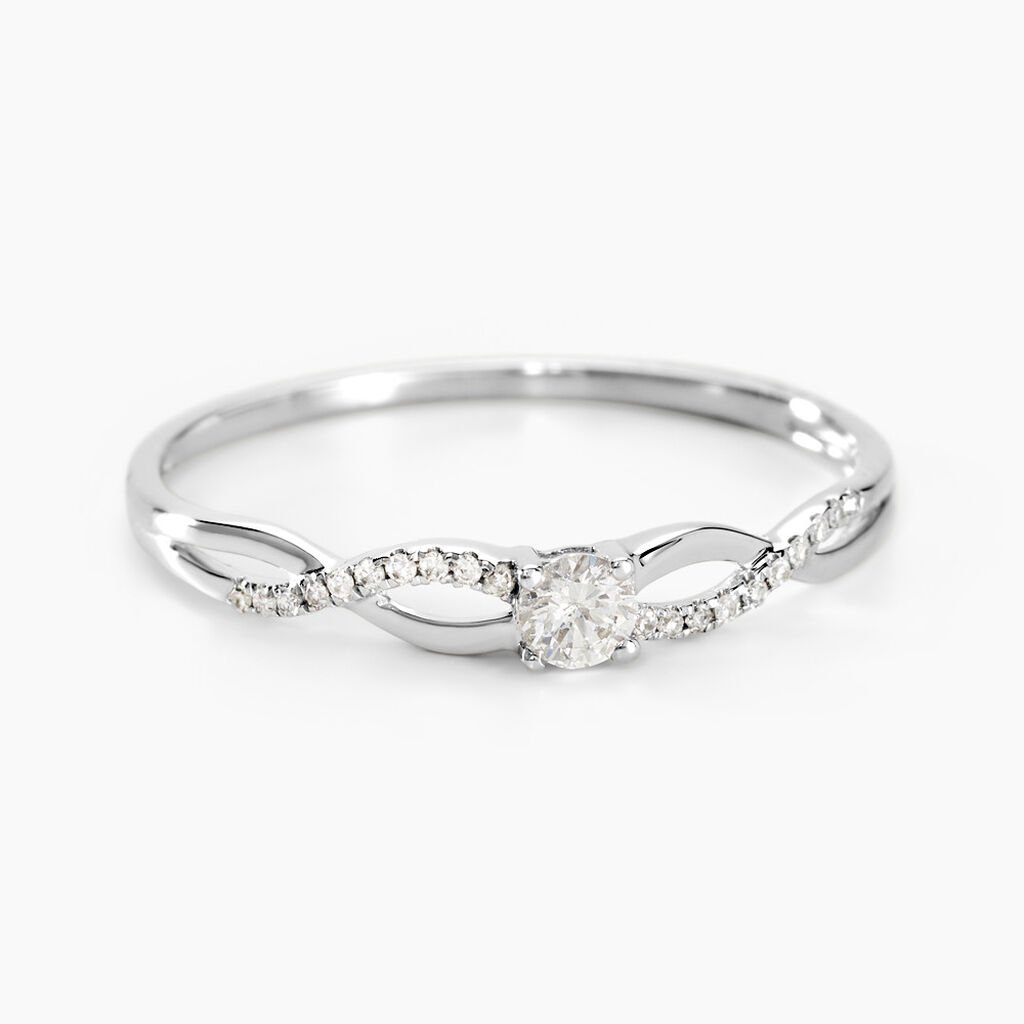 Bague Solitaire Vilma Or Blanc Diamant - Bagues solitaires Femme | Histoire d&rsquo;Or