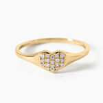 Bague Bomb Lover Argent Dor&eacute; A L'Or 750/1000 Oxyde De Zirconium - Bagues avec pierre Femme | Histoire d&rsquo;Or