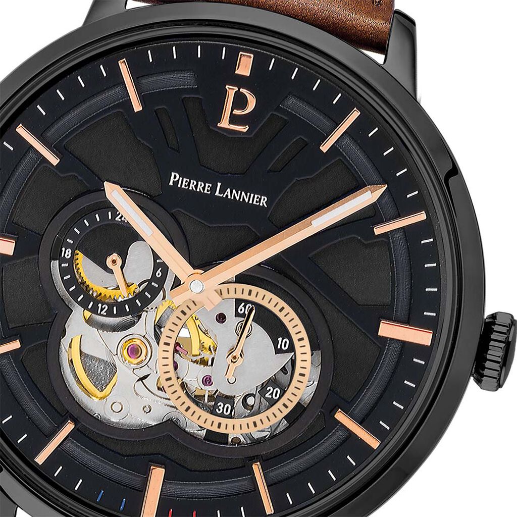 Montre Pierre Lannier Trio Noir - Montres Homme | Histoire d&rsquo;Or