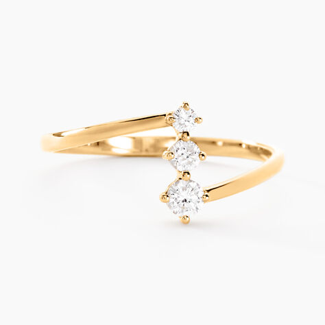 Bague Tryphena Or Jaune Diamant Synth&eacute;tique - Bagues solitaires Femme | Histoire d&rsquo;Or