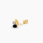 Boucles D'oreilles Puces Tameka Or Bicolore Saphir Diamant - Boucles d'oreilles pierres pr&eacute;cieuses Femme | Histoire d&rsquo;Or