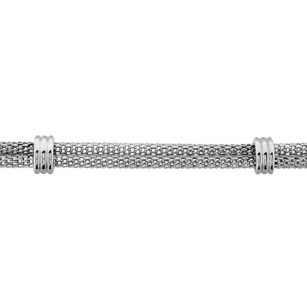 Bracelet Aleyna Maille Popcorn Acier Blanc - Bracelets fantaisie Femme | Histoire d’Or