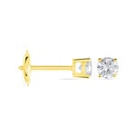 Boucles D'oreilles Puces 4 Griffes Or Jaune Diamant Synthetique - Clous d'oreilles Femme | Histoire d&rsquo;Or