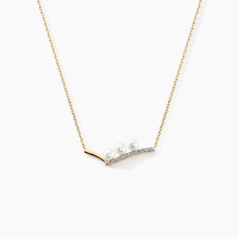 Collier Ambrogio Or Jaune Perle De Culture Oxyde De Zirconium - Colliers Femme | Histoire d&rsquo;Or