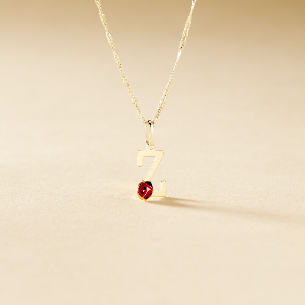 Pendentif Helidie Coccinelle Lettre Or Jaune - Pendentifs Enfant | Histoire d&rsquo;Or
