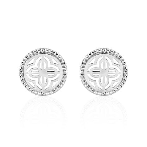 Boucles D'oreilles Puces Laetizia Celine Argent Blanc - Boucles d'oreilles fantaisie Femme | Histoire d’Or