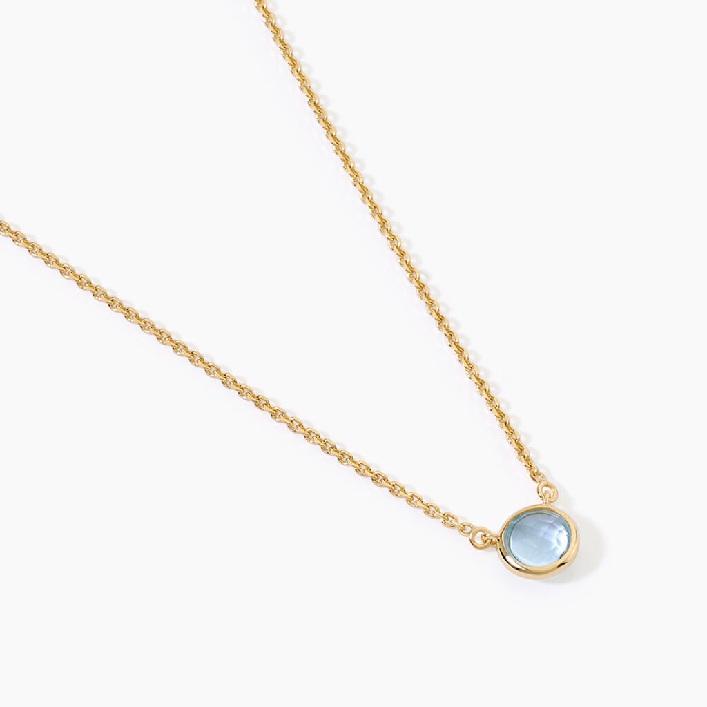 Collier Arenale Argent Dor&eacute; A L'Or 750/1000 Topaze - Colliers Femme | Histoire d&rsquo;Or