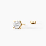 Boucles D'oreilles Puces Charlene Or Jaune Diamant Synthetique - Clous d'oreilles Femme | Histoire d&rsquo;Or