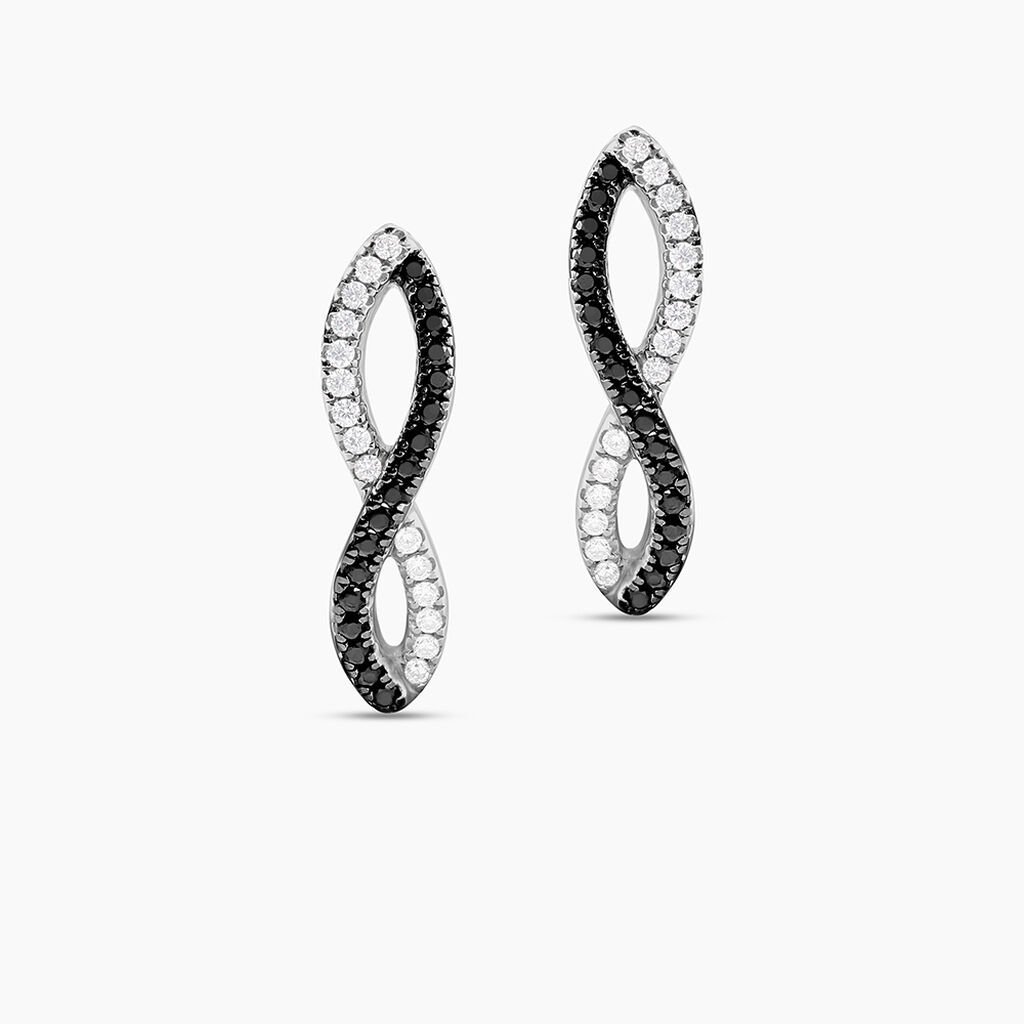 Boucles D'oreilles Argent Blanc Prudentia Oxyde De Zirconium - Boucles d'oreilles fantaisie Femme | Histoire d’Or