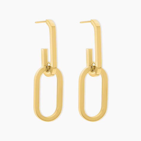 Boucles D'oreilles Pendantes Urban Line Acier Dor&eacute; - Boucles d'oreilles fantaisie Femme | Histoire d&rsquo;Or