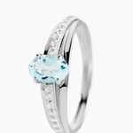 Bague Solitaire Tahyss Or Blanc Topaze Et Oxyde De Zirconium - Bagues solitaires Femme | Histoire d&rsquo;Or