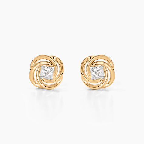 Boucles D'oreilles Puces Or Jaune Urlanie Diamants - Clous d'oreilles Femme | Histoire d’Or