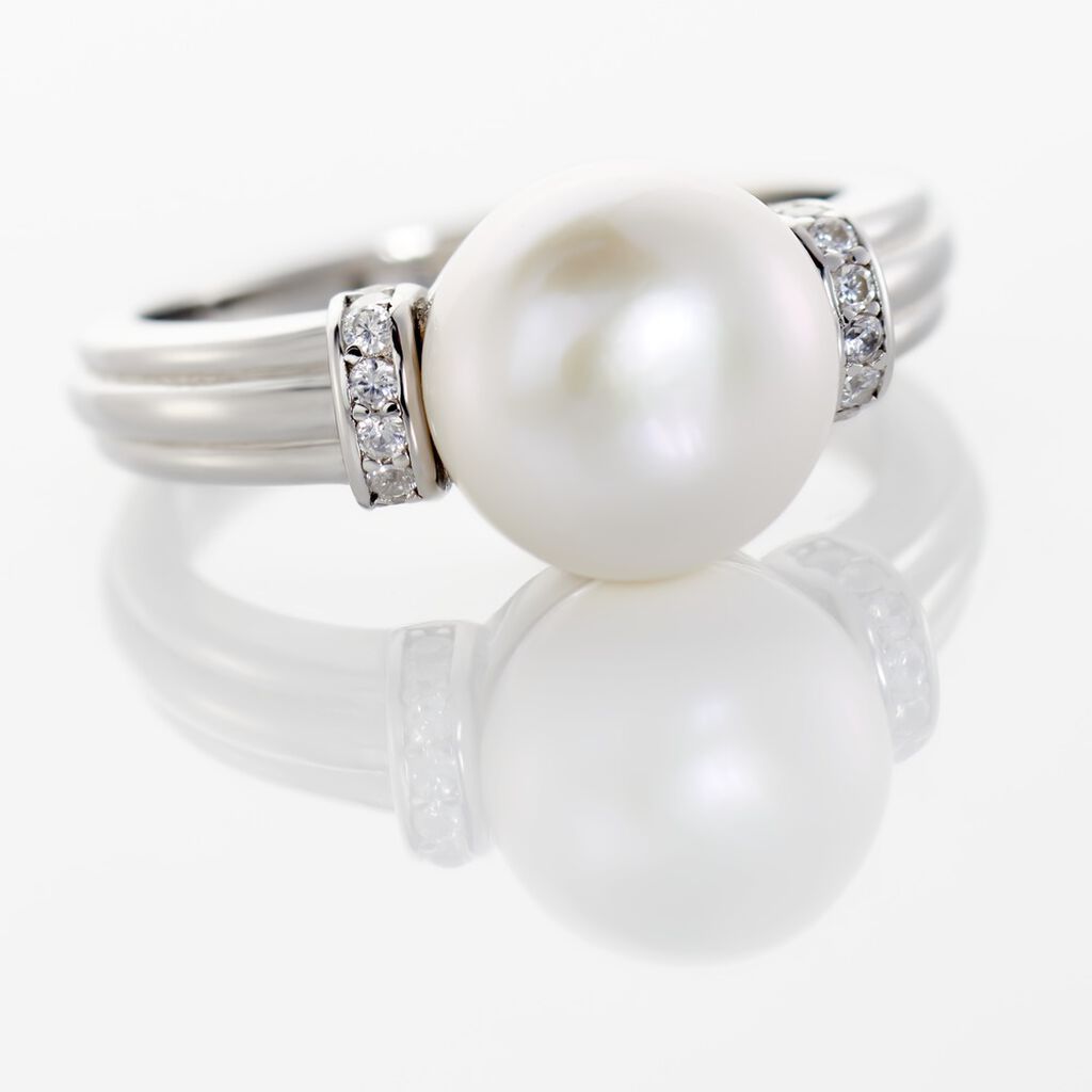 Bague Argent Icare Perle De Culture Oxyde De Zirconium - Bagues solitaires Femme | Histoire d’Or