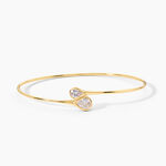Bracelet Jonc Sunset Riviera Argent Dor&eacute; A L'Or 750/1000 Oxyde De Zirconium - Bracelets joncs Femme | Histoire d&rsquo;Or