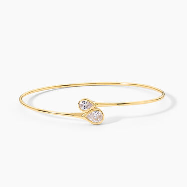 Bracelet Jonc Sunset Riviera Argent Dor&eacute; A L'Or 750/1000 Oxyde De Zirconium