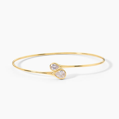 Bracelet Jonc Sunset Riviera Argent Dor&eacute; A L'Or 750/1000 Oxyde De Zirconium - Bracelets joncs Femme | Histoire d&rsquo;Or
