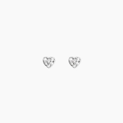 Boucles D'oreilles Puces Ziya Argent Blanc Oxyde De Zirconium - Boucles d'oreilles fantaisie Femme | Histoire d&rsquo;Or