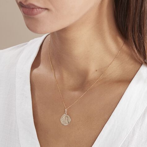 Pendentif Vierge Rond Or Jaune - Pendentifs Baptême Famille | Histoire d’Or