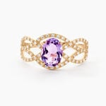 Bague Tina Or Jaune Amethyste Et Oxyde De Zirconium - Bagues solitaires Femme | Histoire d&rsquo;Or
