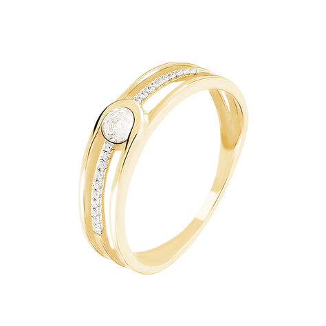 Bague Louane Or Jaune Oxyde De Zirconium - Bagues solitaires Femme | Histoire d’Or