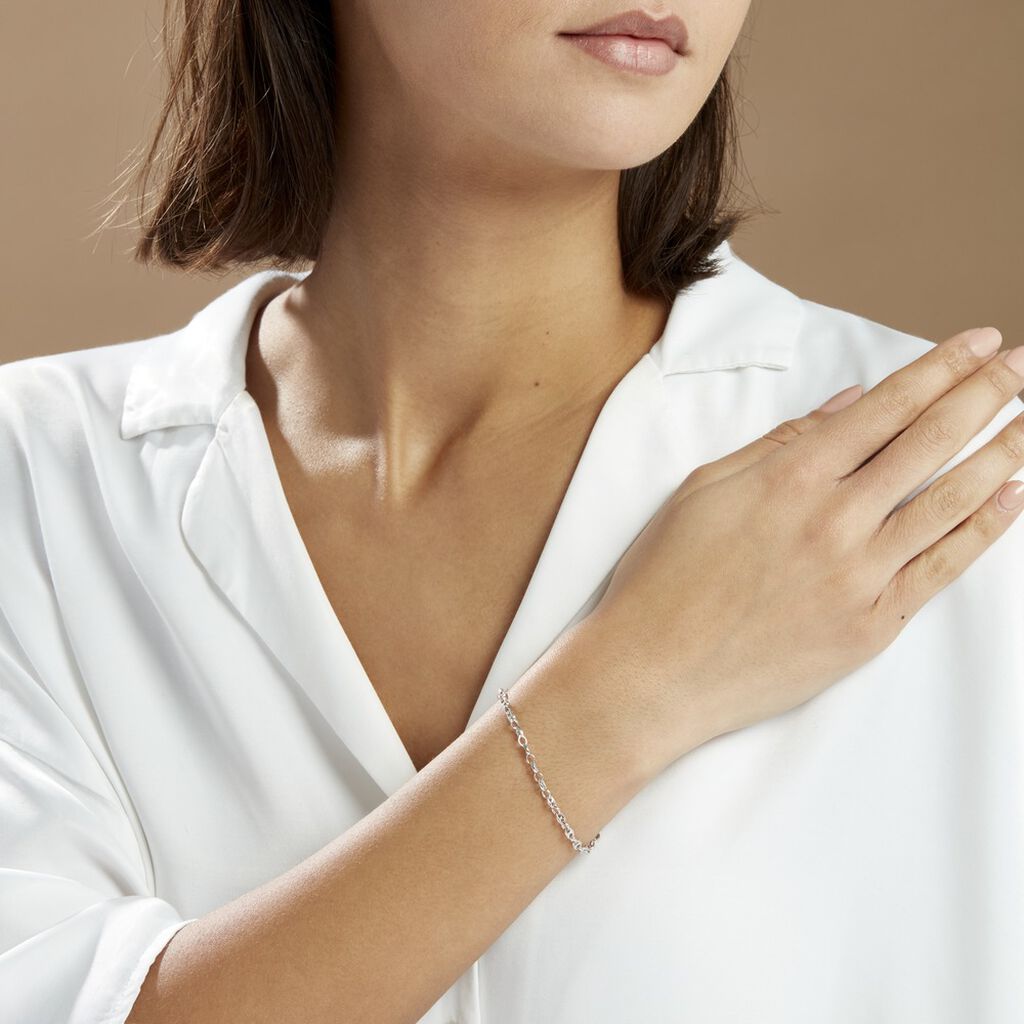 Bracelet Carrus Argent Blanc - Bracelets chaîne Femme | Histoire d’Or
