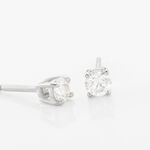 Boucles D'oreilles Puces Or Blanc Victoria Diamants - Clous d'oreilles Femme | Histoire d&rsquo;Or