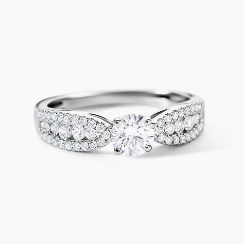 Bague Solitaire Stockholm Or Blanc Diamant Synthetique - Bagues solitaires Femme | Histoire d&rsquo;Or