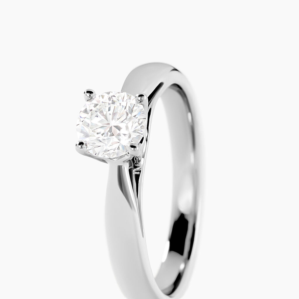 Bague Solitaire Platine Blanc Diamant - Bagues solitaires Femme | Histoire d&rsquo;Or