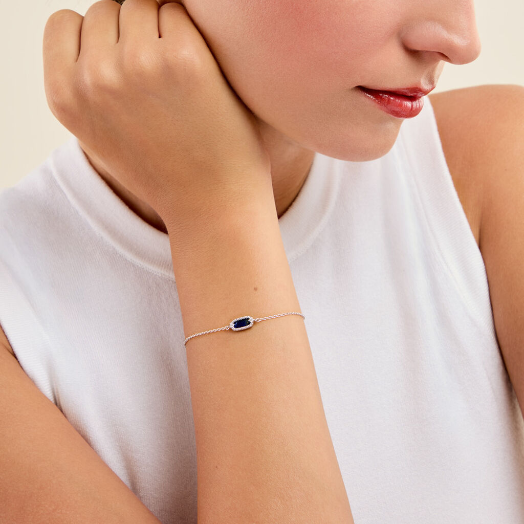 Bracelet Serafine Argent Blanc Lapis Lazuli Oxyde De Zirconium - Bracelets Pierre Femme | Histoire d&rsquo;Or