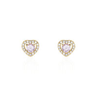 Boucles D'oreilles Puces Plaqué Or Jaune Alais Oxyde De Zirconium