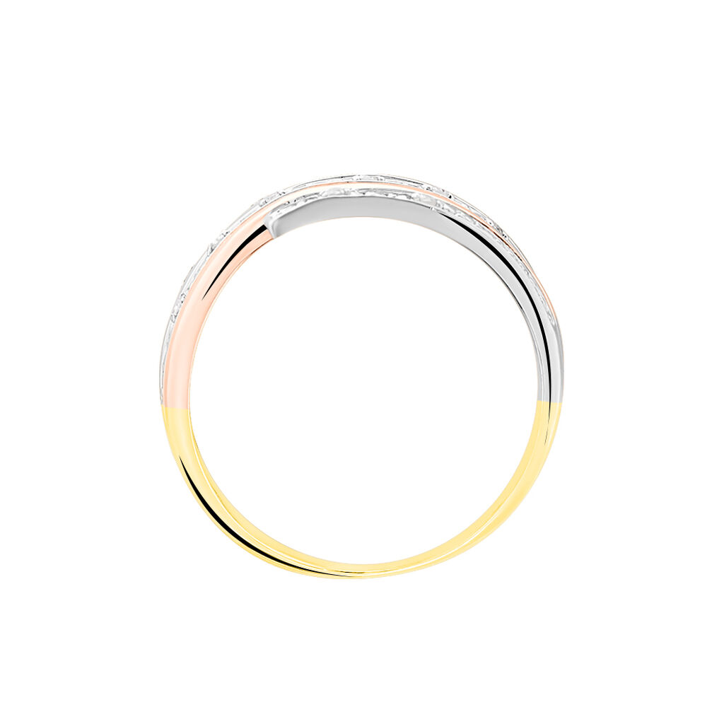 Bague Eleonore Or Tricolore Diamant - Bagues avec pierre Femme | Histoire d&rsquo;Or